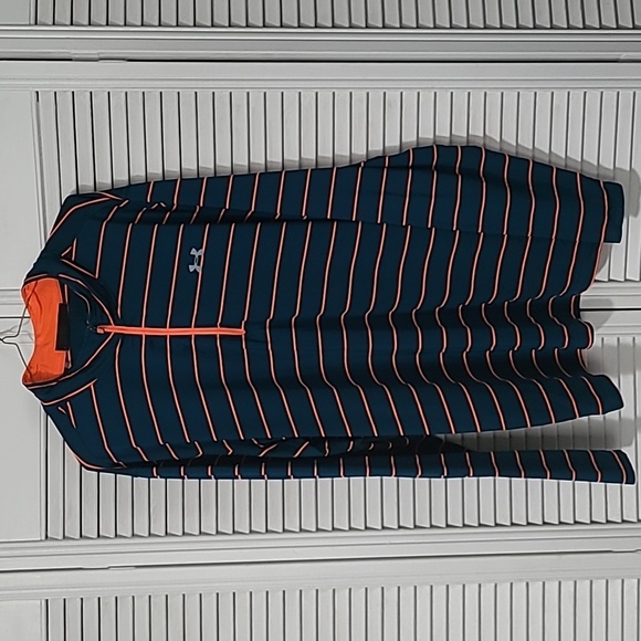 2XL Under Armour long sleeve pull over. Orange and blue striped- gently used - Picture 1 of 3